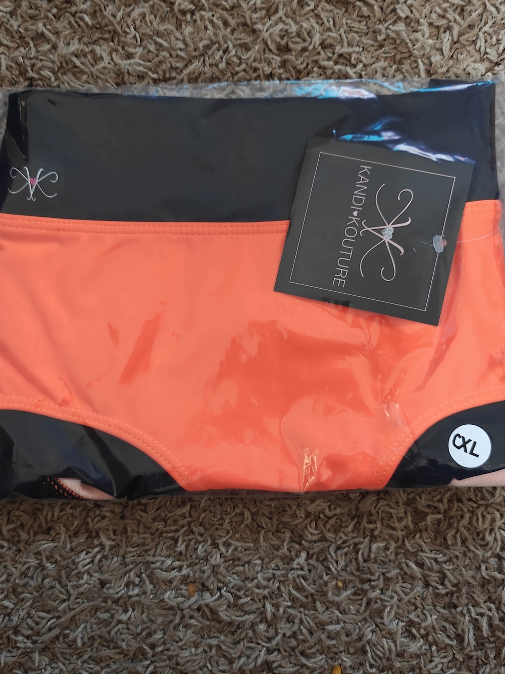 Kandi Kouture Bright Orange Dance Briefs with Black Trim
